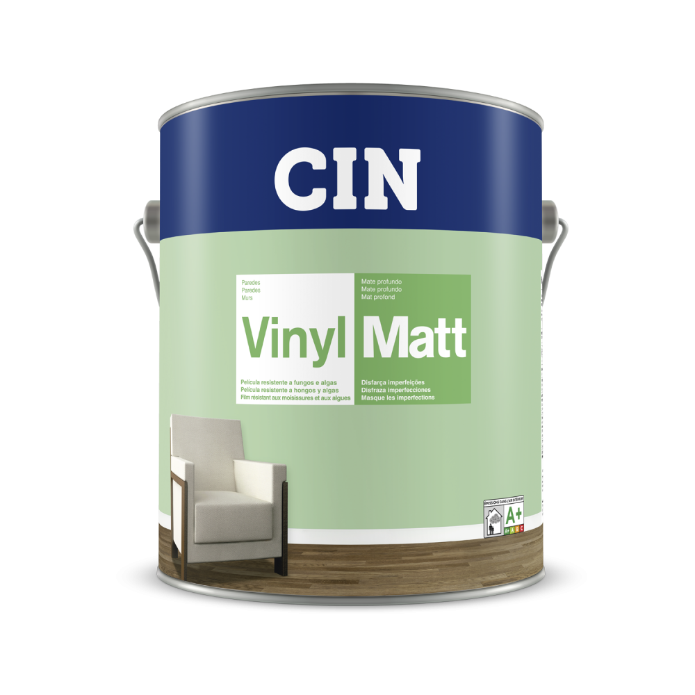 Фарба вінілова абсолютно матова, CIN, Vinyl Matt, 1л