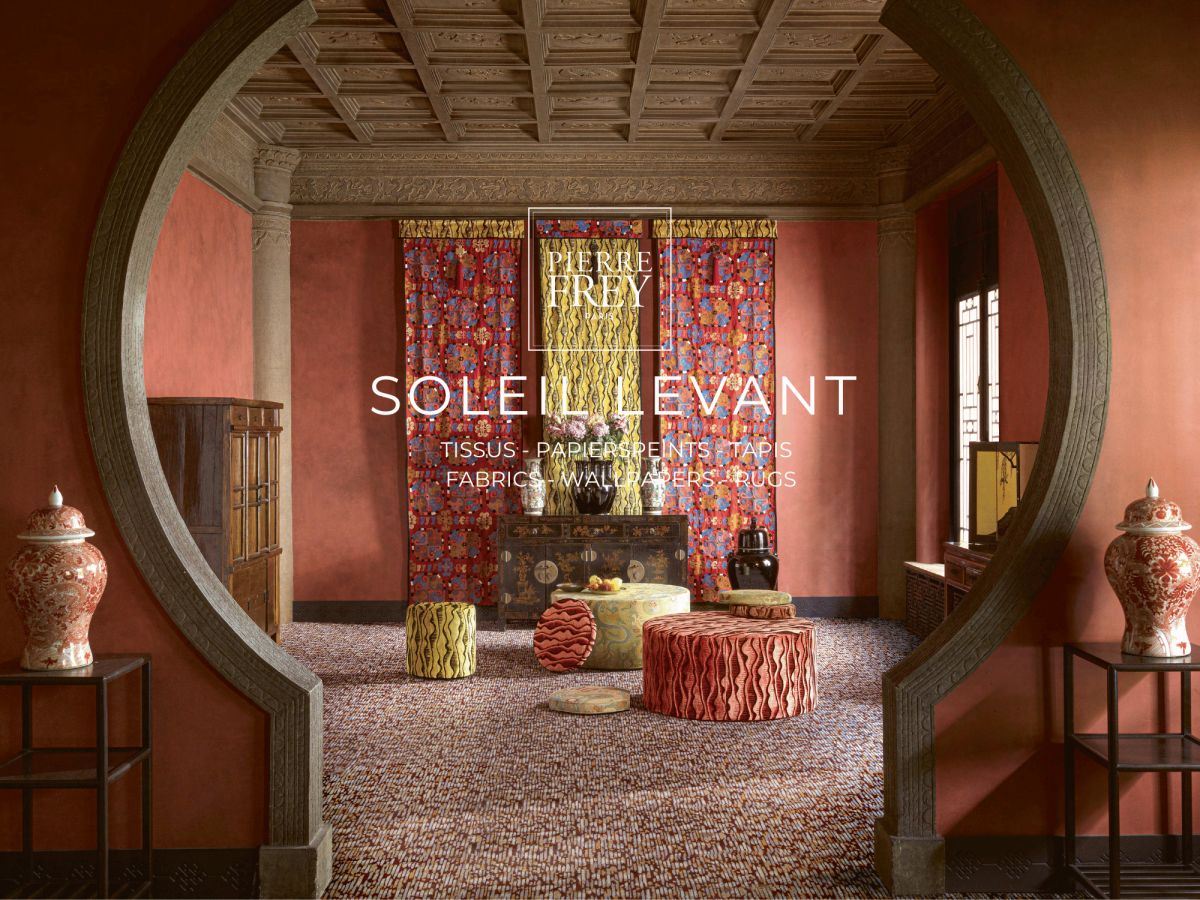 Каталог колекції текстилю та шпалер Soleil Levant від Pierre Frey 